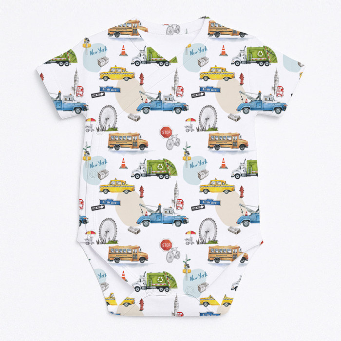 Боді Kimono з кортким рукавом для немовлят BSHL004  METROPOLIS