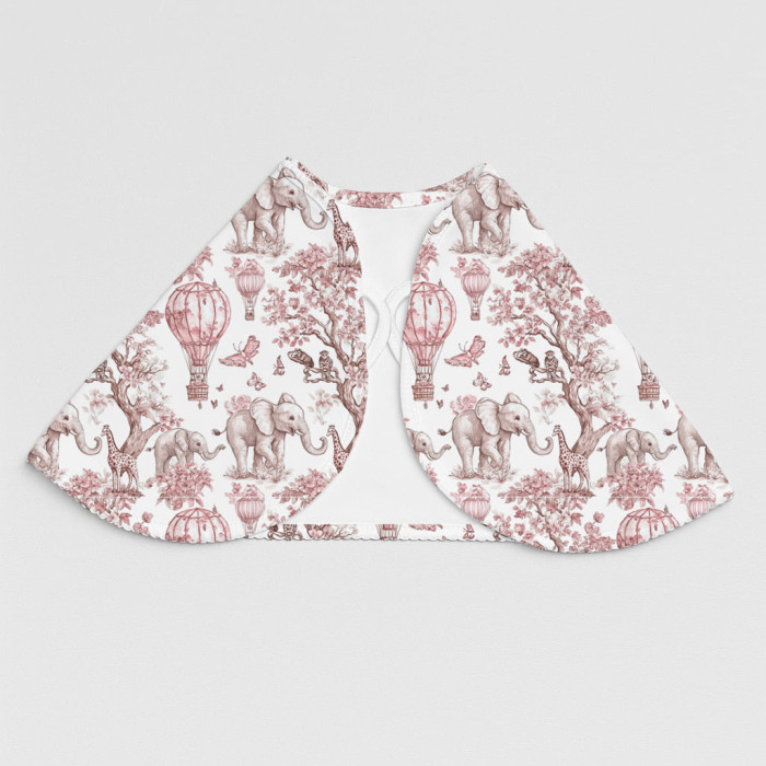 Мусліновий слюнявчик BB010  PINK TOILE AFRICA– органічна бавовна Supima