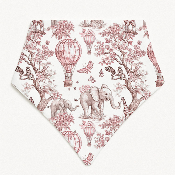 Слюнявчик-бандана трикутної форми для немовлят Bib001 PINK TOILE AFRICA