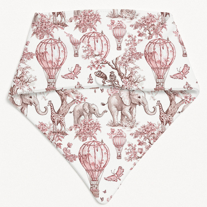 Слюнявчик-бандана трикутної форми для немовлят Bib001 PINK TOILE AFRICA