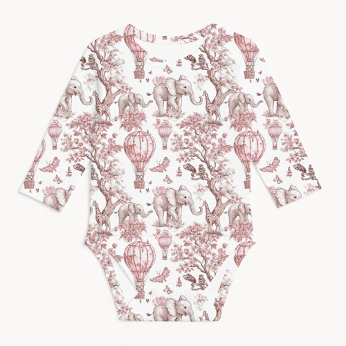 Боді з довгим рукавом  для немовлят BLS001 PINK TOILE AFRICA