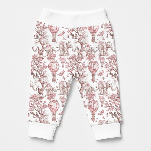 Бавовняні штанці-джогери для малюка BR014 PINK TOILE AFRICA