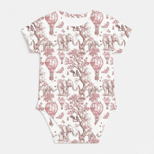 Боді з коротким рукавом для немовлят BSHL001 PINK TOILE AFRICA