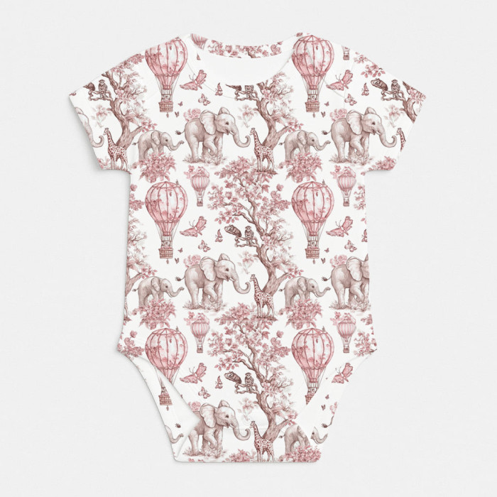 Боді з коротким рукавом для немовлят BSHL001 PINK TOILE AFRICA