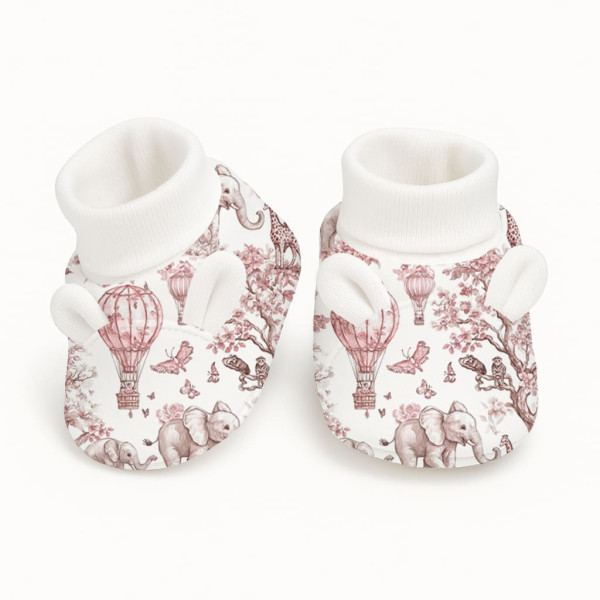 Забавні пінетки з вушками BT001 Pink Toile Africa