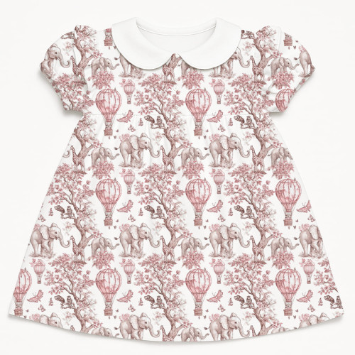 Сукня  з коротким рукавом і оборкою з бавовни Supima DR019CL PINK TOILE AFRICA