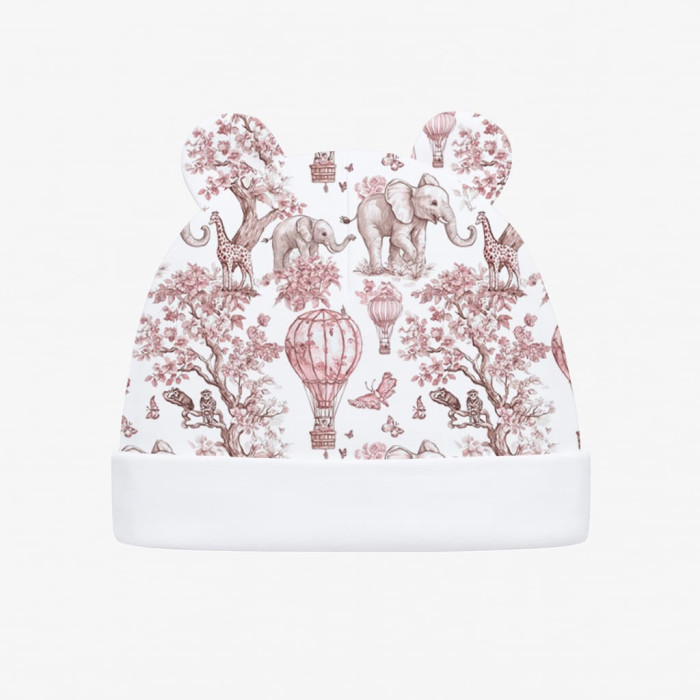 Шапочка з вушками H002 PINK TOILE AFRICA