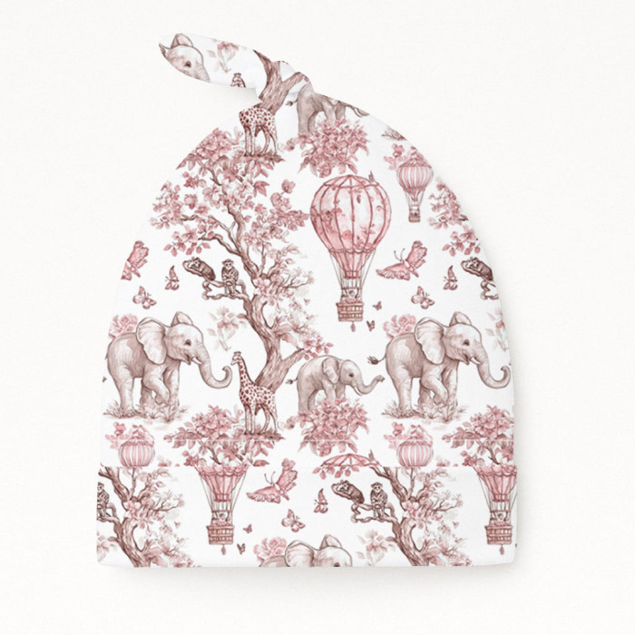 Шапочка з вузликом з бавовни Supima H003 PINK TOILE AFRICA