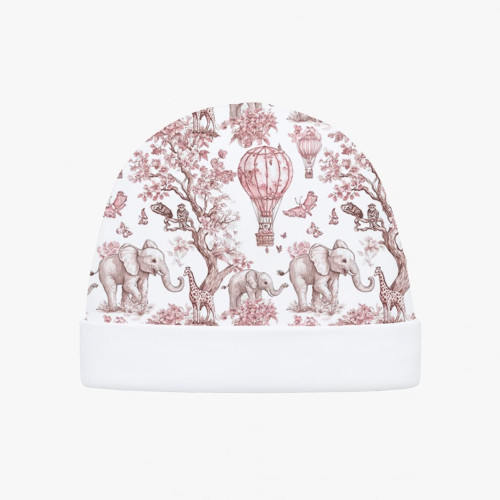 Дитяча шапочка з відворотом H004 PINK TOILE AFRICA