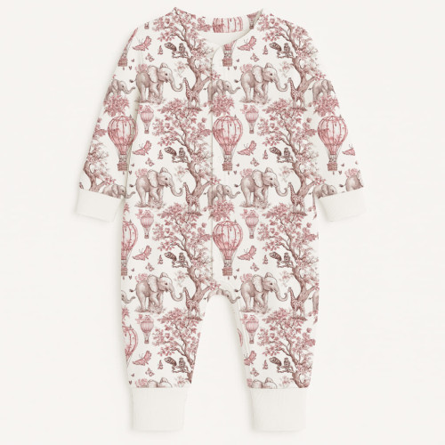 Ромпер с длинным рукавом K060 PINK TOILE AFRICA