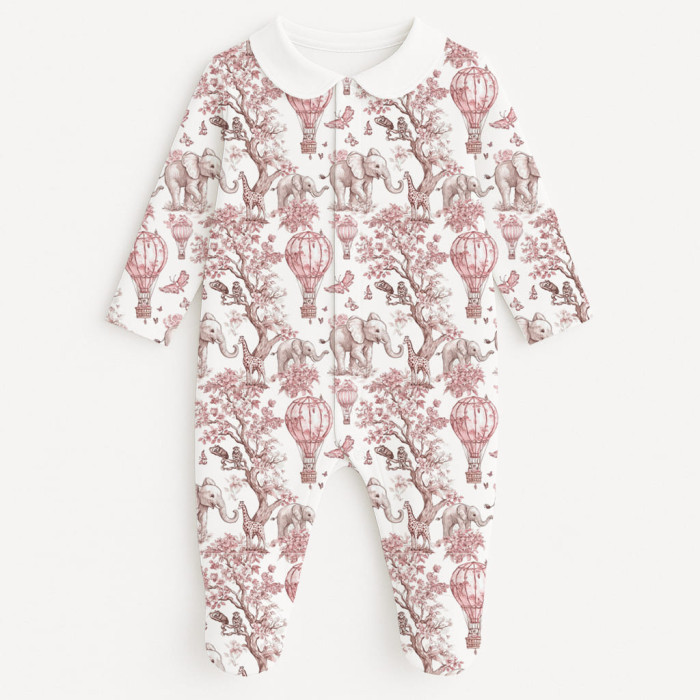 Сліп з комірцем із 100% бавовни Pima — модель K063 PINK TOILE AFRICA