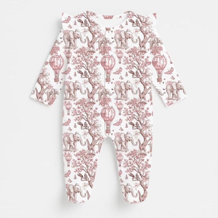 Сліп з рюшами для дівчинки із 100% бавовни Pima K065 PINK TOILE AFRICA