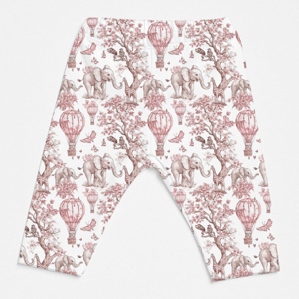 Легінси з органічної бавовни для дівчаток L003 Pink Toile Africa