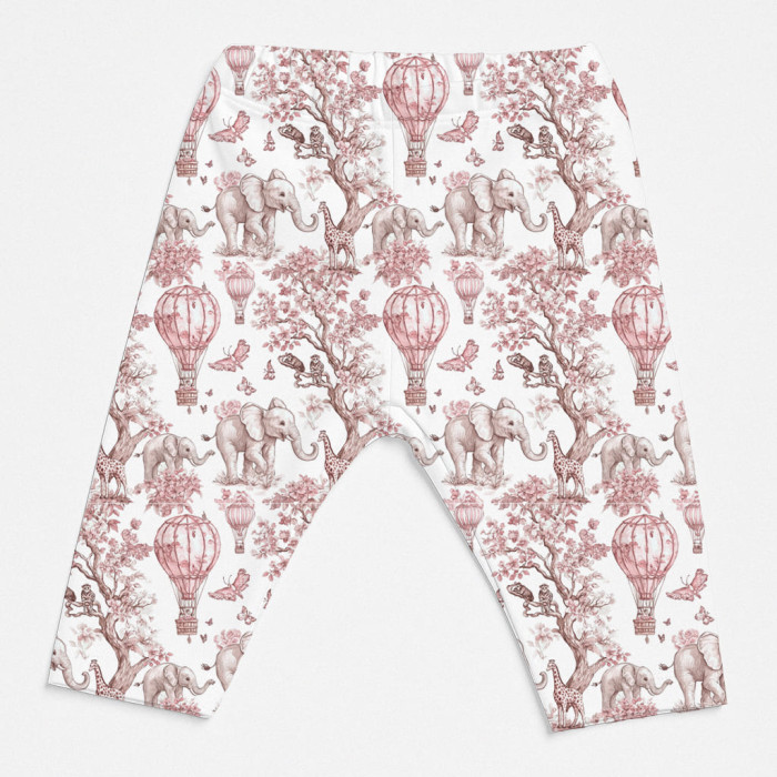 Легінси з органічної бавовни для дівчаток L003 PINK TOILE AFRICA