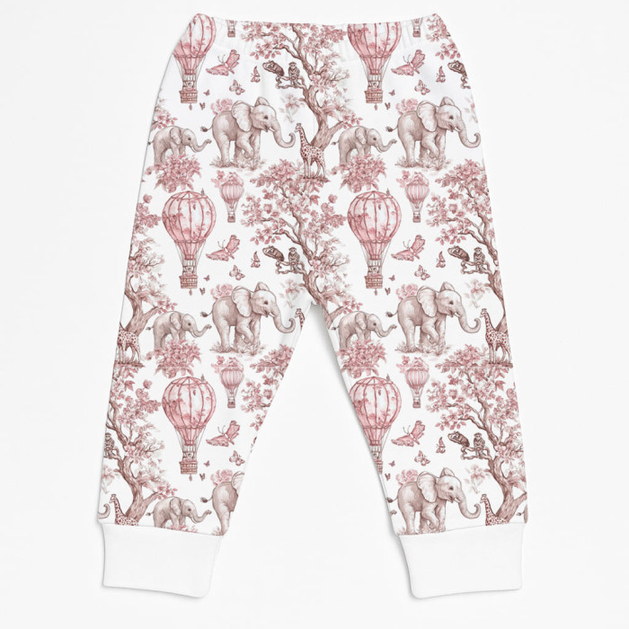 Бавовняні штанці-джогери для малюка BR001 PINK TOILE AFRICA