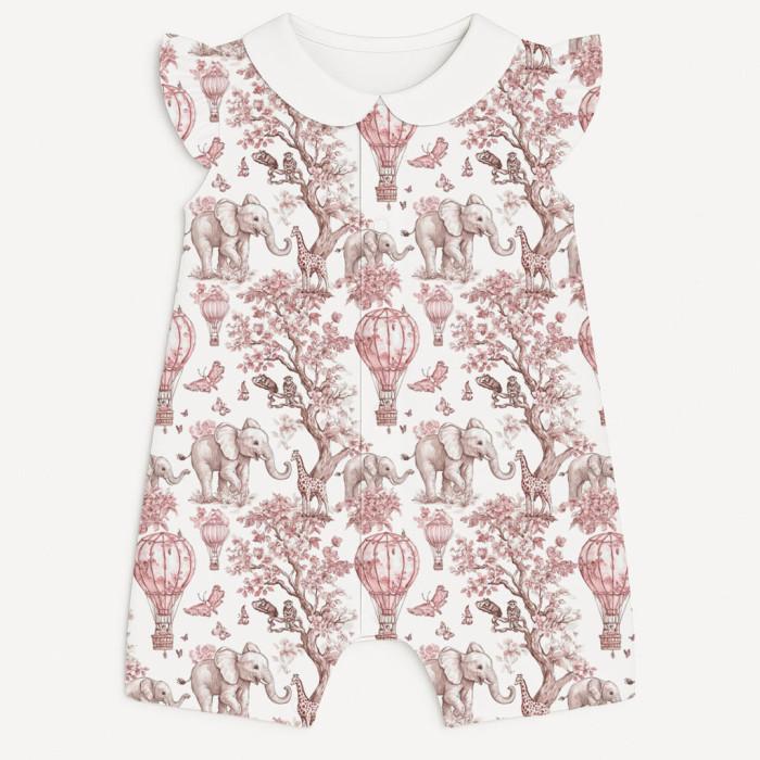 Пісочник із бавовни Supima з крильцями i з комірцем R007CL PINK TOILE AFRICA