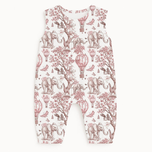 Длинный песочник с рукавами из хлопка Supima R009 PINK TOILE AFRICA