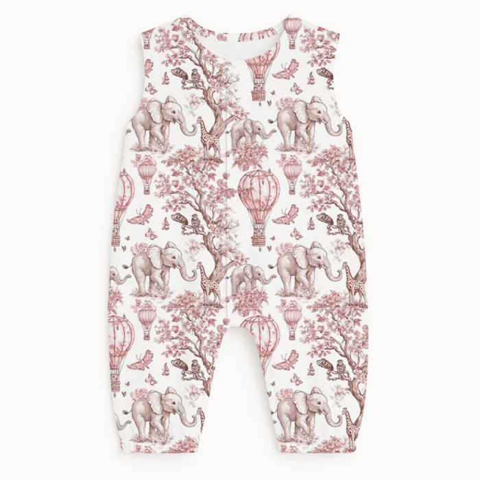 Довгий пісочник із рукавами з бавовни Supima R009 PINK TOILE AFRICA