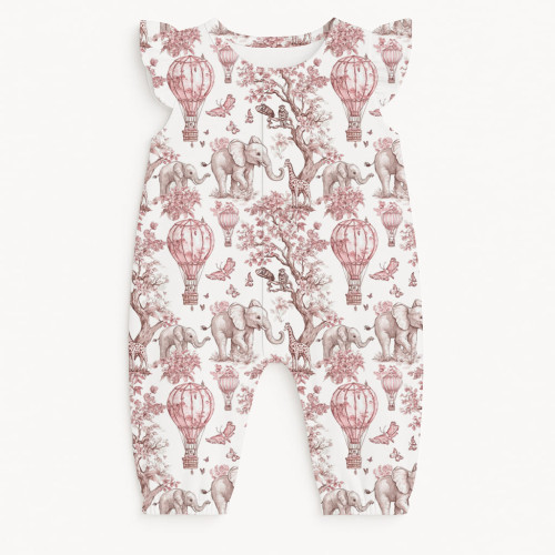 Довгий пісочник із крильцями з бавовни Supima R011 PINK TOILE AFRICA