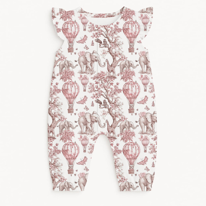 Довгий пісочник із крильцями з бавовни Supima R011 PINK TOILE AFRICA
