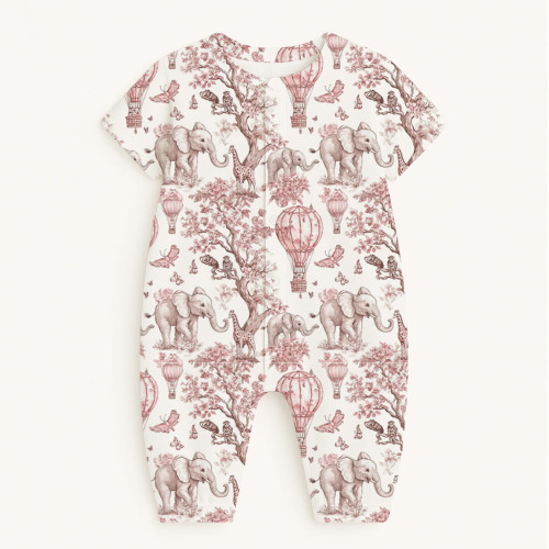 Довгий пісочник із рукавами з бавовни Supima R017 PINK TOILE AFRICA