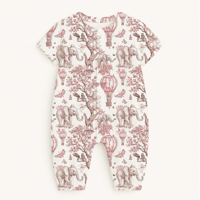 Довгий пісочник із рукавами з бавовни Supima R017 PINK TOILE AFRICA
