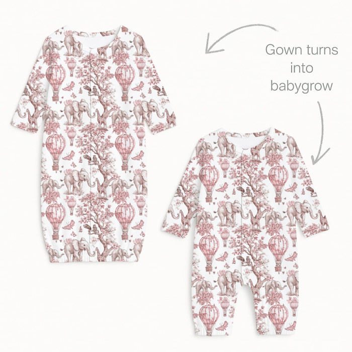 Дитячий комбінезон-трансформер TR001 PINK TOILE AFRICA