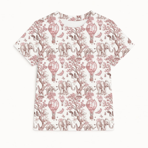 Футболка з коротким рукавом для хлопчиків та дівчаток TSH001 PINK TOILE AFRICA