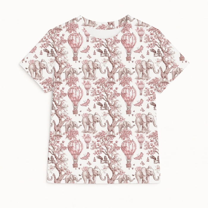Футболка з коротким рукавом для хлопчиків та дівчаток TSH001 PINK TOILE AFRICA