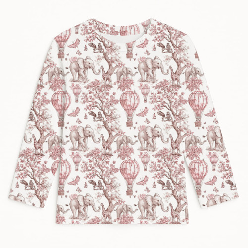 Футболка з довгим рукавом для хлопчиків та дівчаток TSH002 PINK TOILE AFRICA