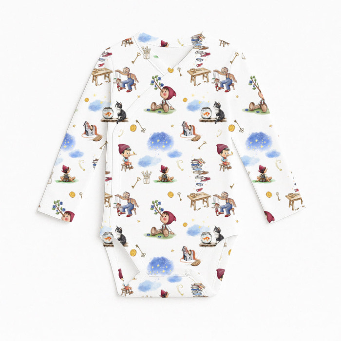 Боді Kimono з довгим рукавом для немовлят BLS004 PINOCCHIO