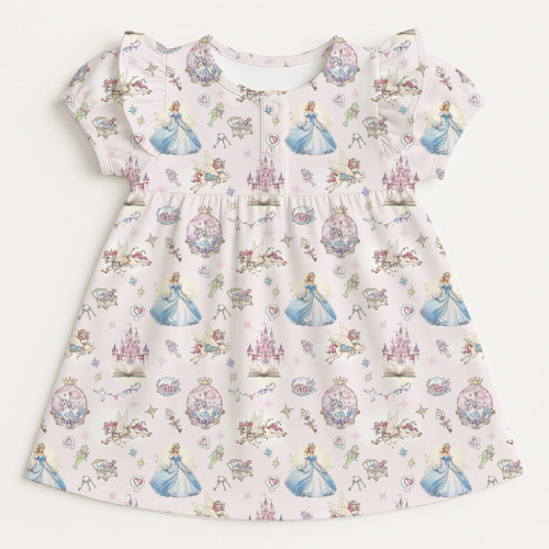 Сукня  з коротким рукавом і оборкою з бавовни Supima DR019 ROSEMARY
