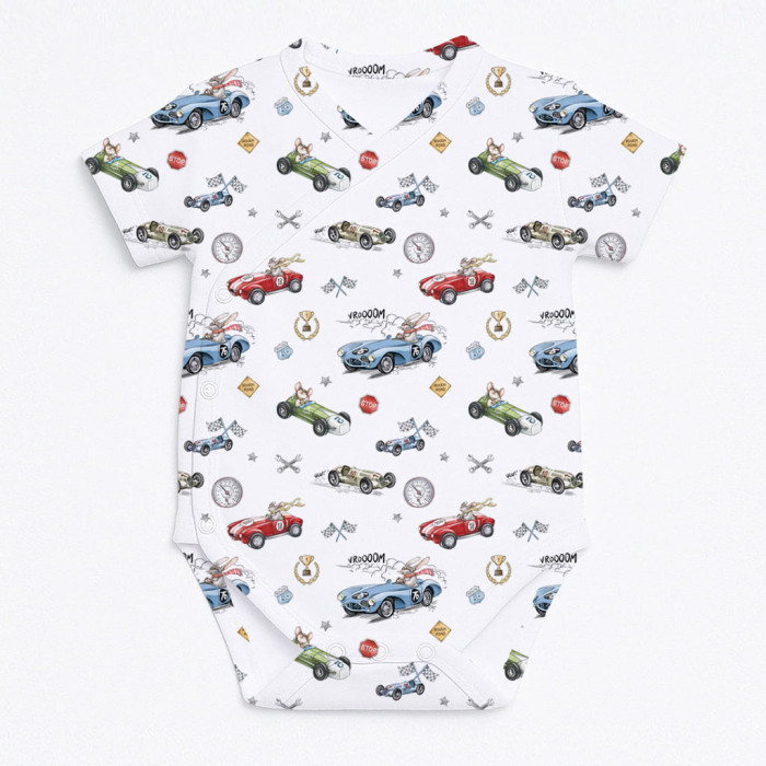 Боді Kimono з кортким рукавом для немовлят BSHL004  TURBO RIDER