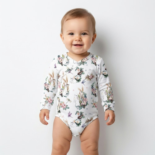 Боди  Kimono с длинным рукавом для малышей BLS004