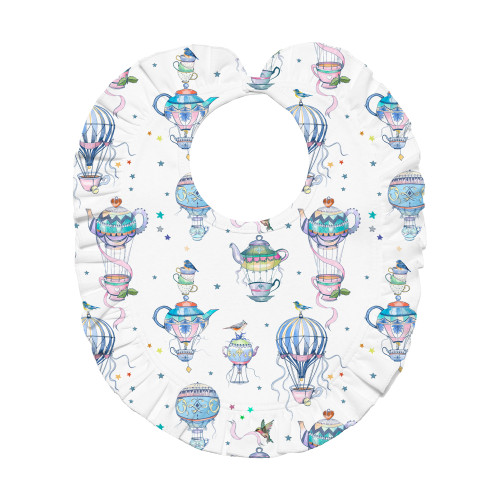 Слюнявчик з обробкою рюшкой BIB006 Time for tea