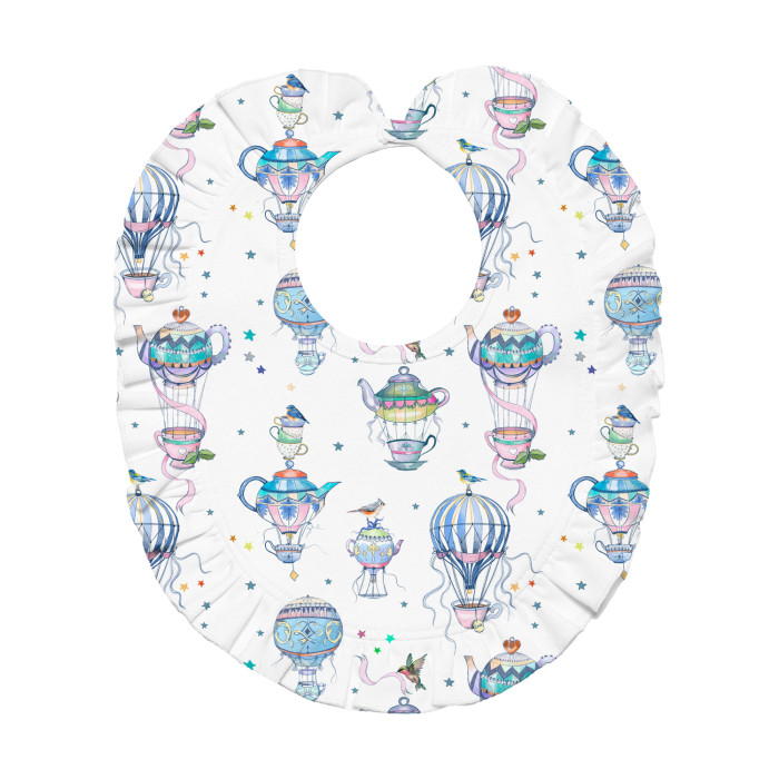 Слюнявчик з обробкою рюшкой BIB006 Time for tea