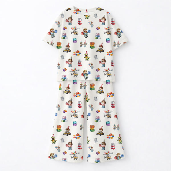 Дитячий сет з футболкою oversize та штанами палаццо PJ030 100% Pima Cotton