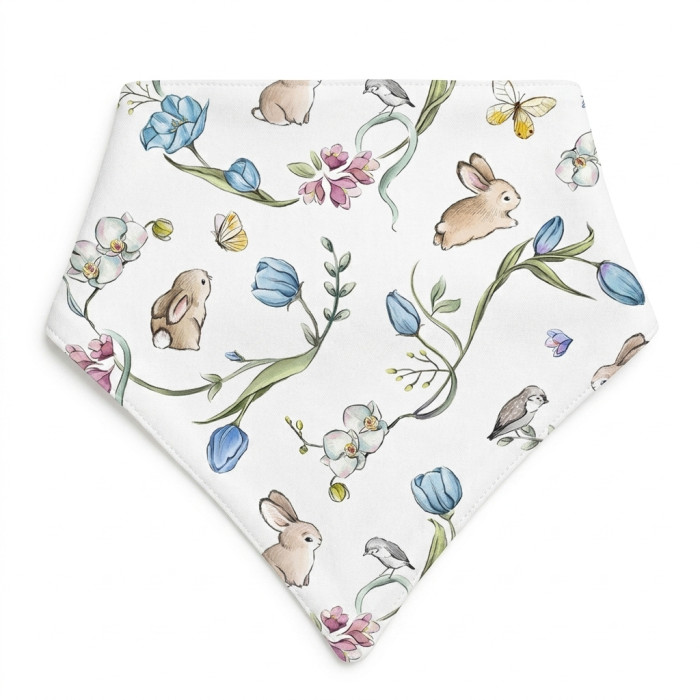 Слюнявчик-бандана трикутної форми для немовлят Bib001 BLOSSOM BLUE