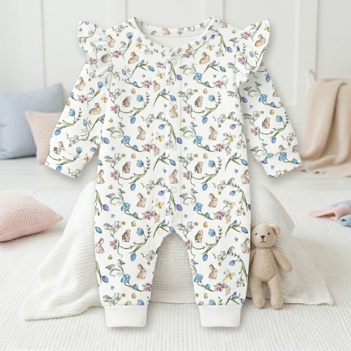 Ромпер з довгим рукавом i рюшками K070 BLOSSOM BLUE