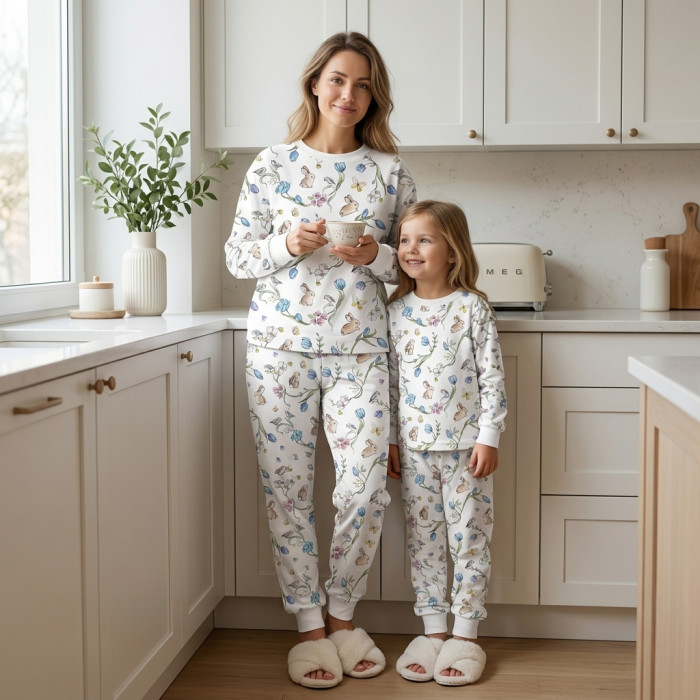 Дитяча піжама з довгим рукавом з 100% pima котона PJ001 BLOSSOM BLUE