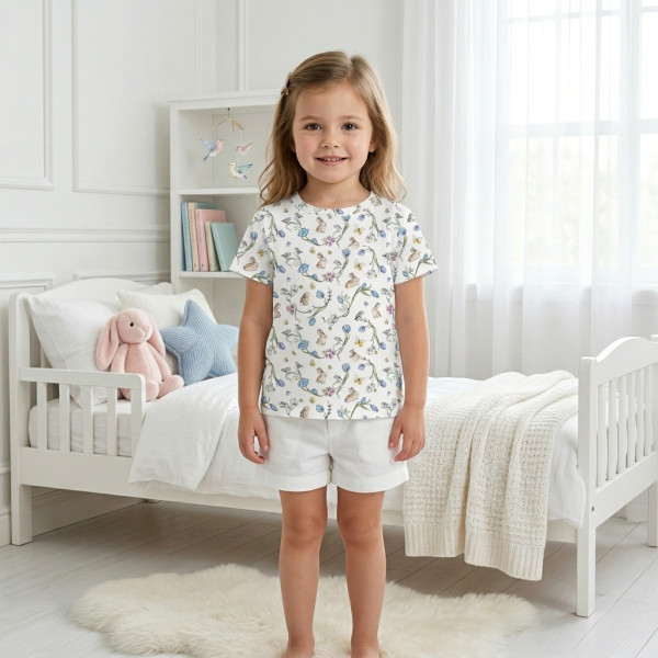 Футболка з коротким рукавом для хлопчиків та дівчаток TSH001 BLOSSOM BLUE