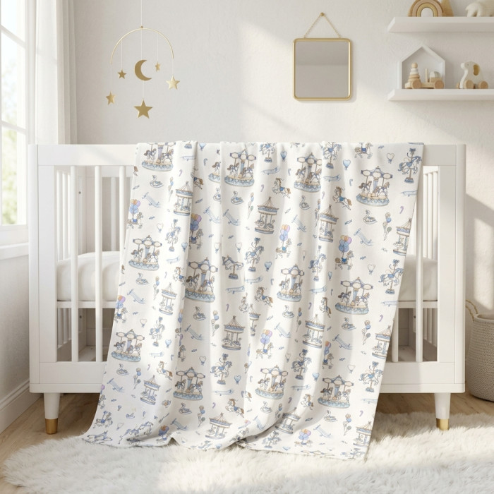 Двошарова дитяча ковдра BL001  Bonbon Blue