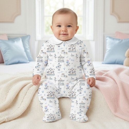 Слип с воротничком из 100% хлопка Pima — модель K063 Bonbon Blue