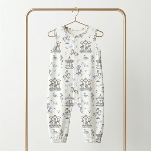 Длинный песочник с рукавами из хлопка Supima R009 Bonbon Blue