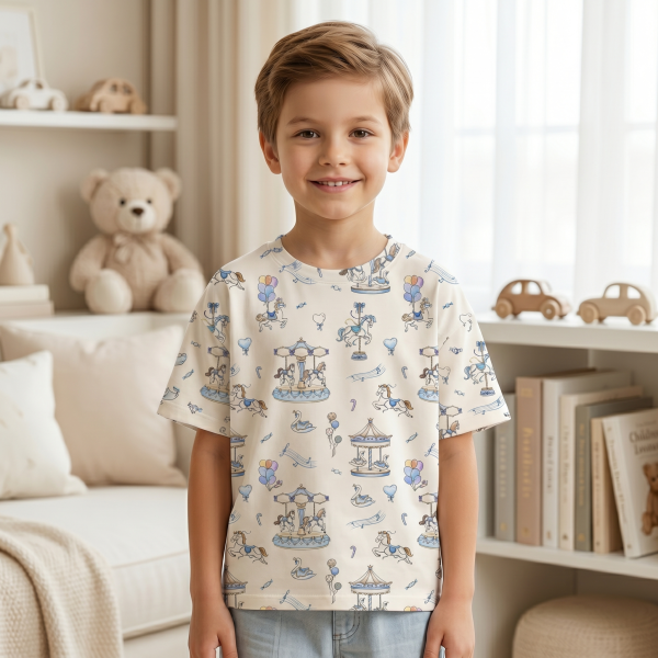 Футболка з коротким рукавом для хлопчиків та дівчаток TSH001 Bonbon Blue
