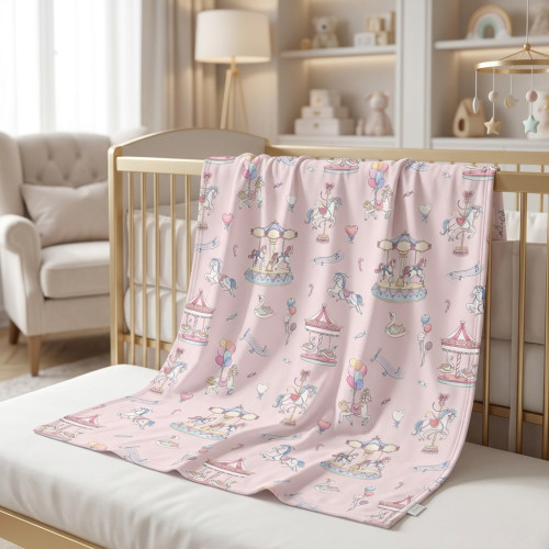 Двухслойное одеяльце-пеленка для малышей BL001  Bonbon Pink