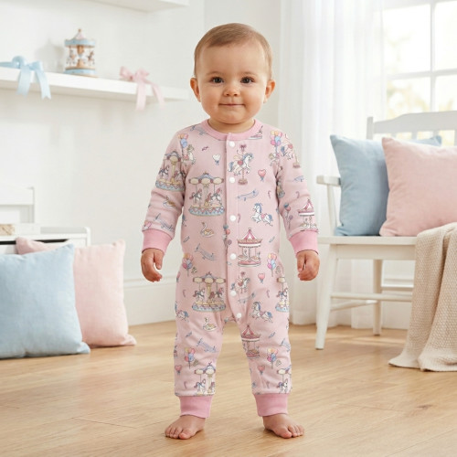 Ромпер с длинным рукавом K060 Bonbon Pink