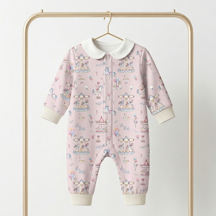 Ромпер з довгим рукавом i комірцем K060CL Bonbon Pink