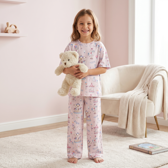 Дитячий сет з футболкою oversize та штанами палаццо PJ030 100% Pima Cotton