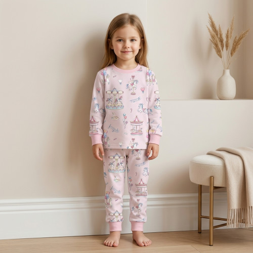 Дитяча піжама з довгим рукавом з 100% pima котона PJ001 Bonbon Pink